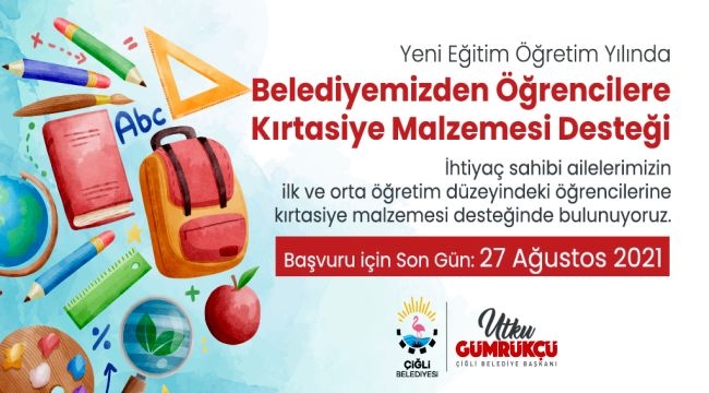 Çiğli Belediyesi'nden Öğrencilere Kırtasiye Desteği