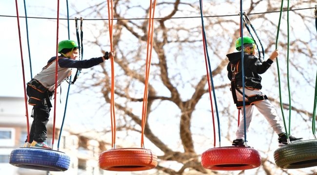 Ara Tatilin Sonunda Çocuklar Macera Park'ta Eğlendi