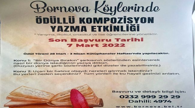 Bornova Köylerinde Ödüllü Kompozisyon Yazma' Etkinliği