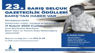 "Barış Selçuk Ödülleri" başvuruları başladı