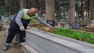 Büyükçiğli Mezarlığı'ndaki Hasar Gideriliyor