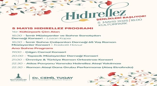 Hıdırellez Ateşi Kültürpark'ta yakılacak