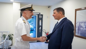 İtalyan Donanması heyetinden Başkan Tugay'a ziyaret 