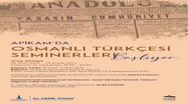 APİKAM'da "Orta Seviye Osmanlı Türkçesi Seminerleri" başlıyor