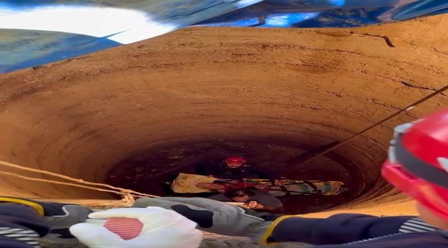 12 metrelik kuyudan itfaiyenin müdahalesiyle kurtarıldı