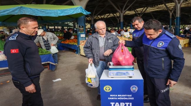 Buca'nın pazar yerlerinde tartı kontrol noktaları kuruluyor 