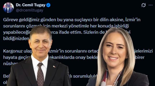 Tugay'dan Çankırı'ya yanıt: "İzmir'in bekleyen kredi dosyalarını da size iletelim"