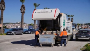 Ayvalık'ta Konteynerler Yaz Öncesi Dezenfekte Ediliyor