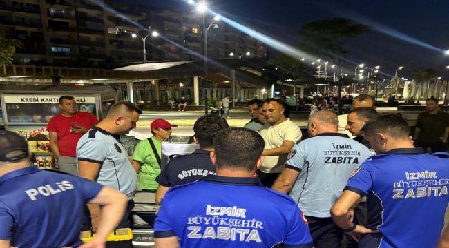 Karantina Parkı'nda izinsiz seyyar satışa ortak denetim